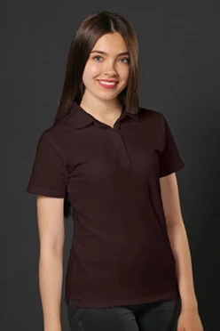 Поло Нэкст женская (Stan), однотонная шоколадная