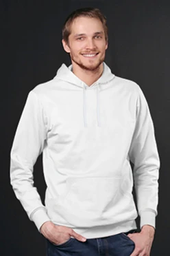 Худи Майк из футера унисекс, однотонный белый