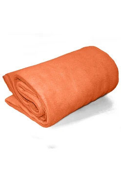 Плед Промо (без упаковки) флисовый 120х155 см, однотонный оранжевый