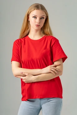 Футболка Мэдисон унисекс, однотонная красная