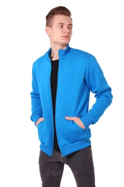 Толстовка Томас из футера унисекс, однотонная голубая