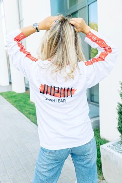 Лонгслив Гэлэкси Плюс женский из ложной сетки-130 с полной запечаткой