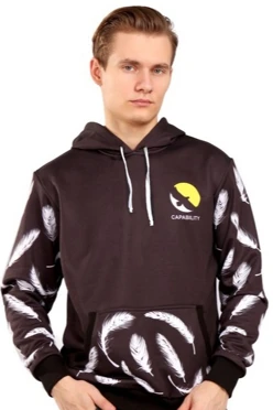 Худи Томми унисекс из футера с полной запечаткой "Capable"