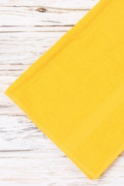 Полотенце махровое 40х70 см (Ituma), однотонное желтое