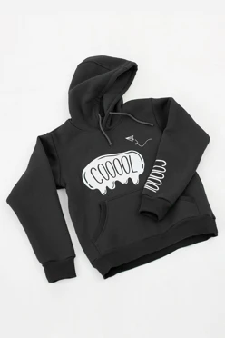 Худи Майк из футера детская, однотонная черная