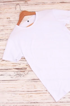 Футболка х/б унисекс (РАСПРОДАЖА), однотонная белая