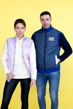 Жилет Холли из футера со стежкой унисекс, с частичной запечаткой