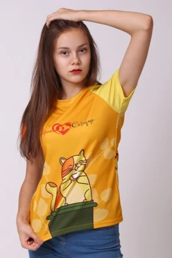 Футболка Спэйс женская из ложной сетки-230 с полной запечаткой