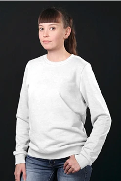 Свитшот Тревис из футера унисекс, однотонная белая