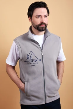 Жилет Браво флисовый без капюшона унисекс, однотонный "Mountain"