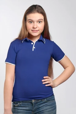 Поло Лайн детская, комбинированная темно-синяя