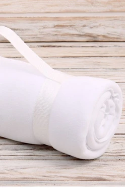 Плед Свиток (с ремешком и вставкой из оксфорда) флисовый 155х170 см, однотонный белый