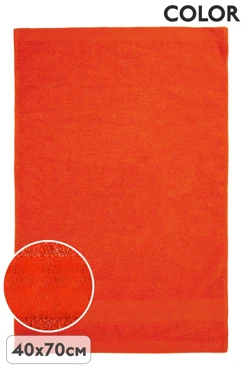 Полотенце махровое 40х70 cм (Color), однотонное оранжевое