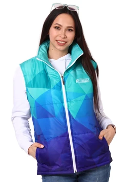 Жилет Портер на синтепоне со стежкой унисекс, с полной запечаткой "СМС"