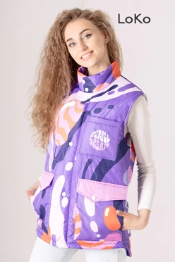 Жилет Хайк на синтепоне унисекс, с полной запечаткой