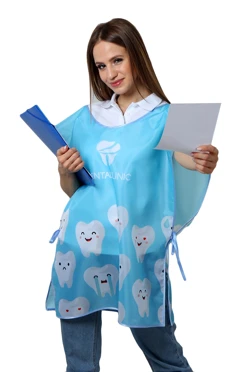 Накидка 60х80 см, с полной запечаткой "DENTALCLINIC"