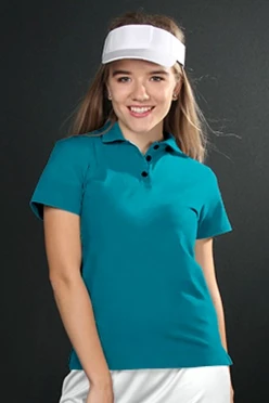 Поло Декстер женская, однотонная голубая