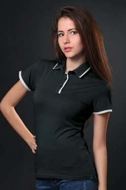 Поло Лайн женская, комбинированная чёрная