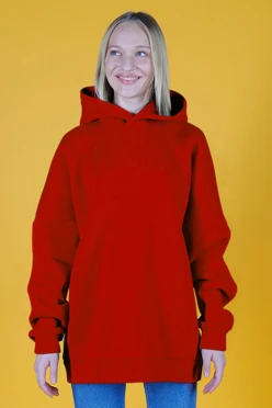 Худи Фрэнк из футера унисекс, однотонная красная