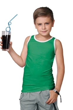 Майка Спорт детская, однотонная зеленая