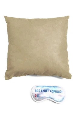 Подушка из спанбонда 35х35 см (холлофайбер), однотонная бежевая