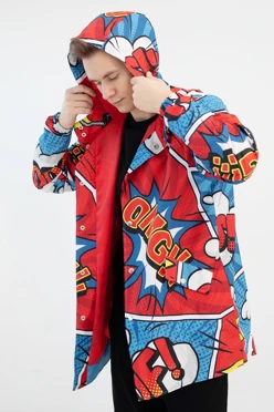 Дождевик Энерджи унисекс с полной запечаткой "OMG"