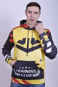 Худи Томми унисекс с карманами из адидаса, с полной запечаткой "Training club"