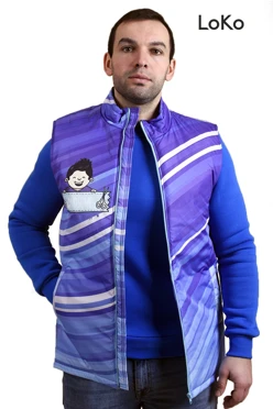 Жилет Детройт на синтепоне унисекс, с полной запечаткой