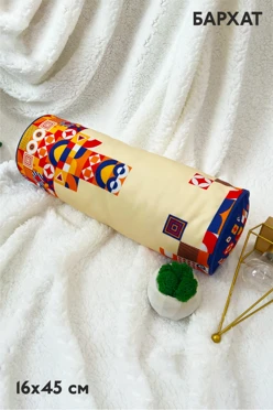 Подушка-валик из бархата 16х45 см, с полной запечаткой