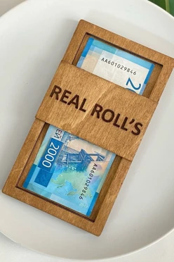 Счетница из дерева с логотипом для ресторана, кафе, пиццерии, бара