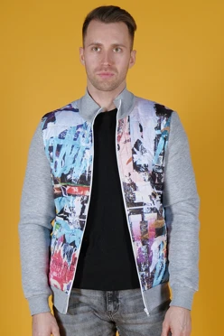 Толстовка Адриан из футера унисекс, с частичной запечаткой "Bruklin"