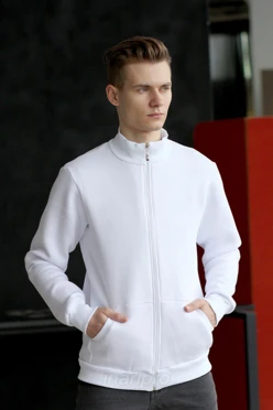 Толстовка Томас из футера унисекс, однотонная белая