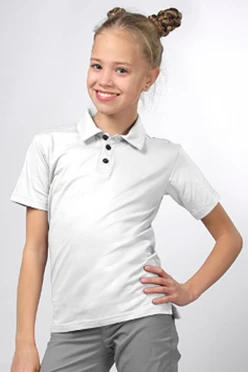 Поло Декстер детская, однотонная белая