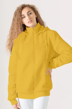 Балахон Джеймс из футера на флисе унисекс, однотонный желтый