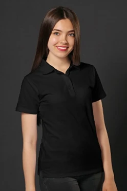 Поло Нэкст женская (Stan), однотонная чёрная
