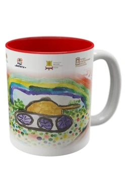 Кружка цветная внутри, с полной запечаткой "Танк"