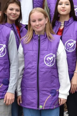 Жилет Портер на синтепоне со стежкой унисекс, с полной запечаткой "ABU"