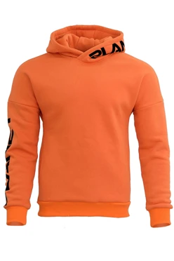 Худи Кинг из футера унисекс, однотонная оранжевая