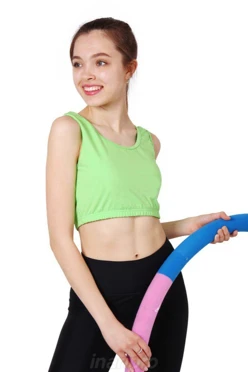 Майка Спорт Мини женская, однотонная салатовая