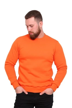 Свитшот Тревис из футера унисекс, однотонная оранжевая