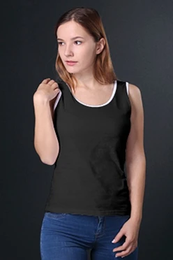 Майка Спорт женская, однотонная черная