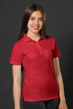 Поло Нэкст женская (Stan), однотонная красная