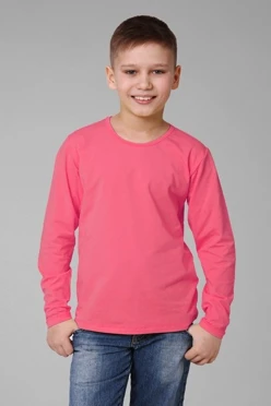 Лонгслив Атлетик Плюс детский, однотонный розовый