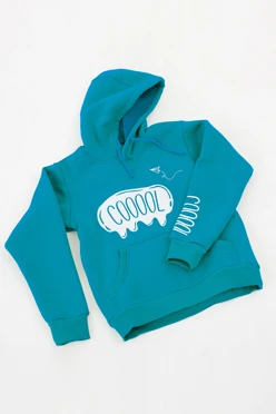 Худи Майк из футера детская, однотонная голубая