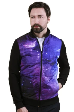 Толстовка Адриан из футера унисекс, с частичной запечаткой "Space"