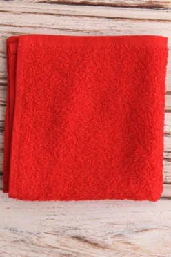 Полотенце махровое 30х30 см (Ituma), однотонное красное