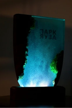 Светильник из дерева и смолы, 15х25 см