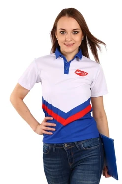 Поло Стар женская из примы с полной запечаткой "КАП"