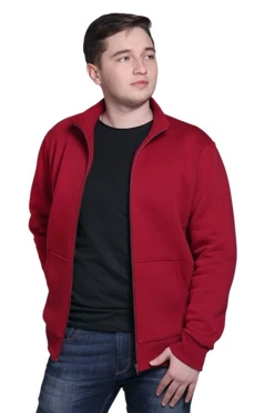 Толстовка Томас из футера унисекс, однотонная темно-красная