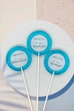 Леденец с логотипом с 1 стороны, 5 см